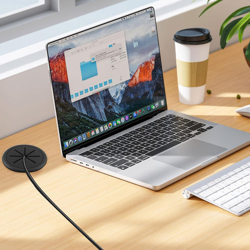 Jiozermi 4 2 Inch Grommet, Grommet Pcs Black Desk Plastic Desk Hole Cover for Cables, Wire Cable Cord Organizer