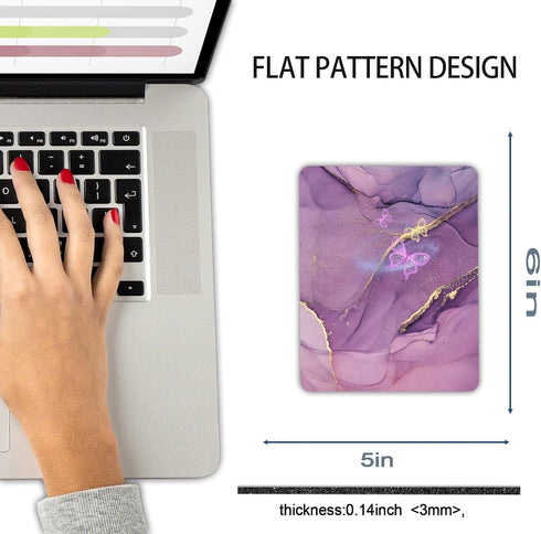 Small Mouse Pad, Mini Travel Carry Washable Lycra Non-Slip Rubber Base, 5x6 inches, Purple