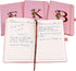 Pink Notebook for Women, 5.7"X8.3" A5 Journal with Letter B, Dual-Sided Writing Notebook with Dividers