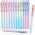 Gel Pens, 12 Pcs Smooth Writing No Bleed & Smear, Black Ink Fine Point (0.5mm), Retractable Aesthetic Pens