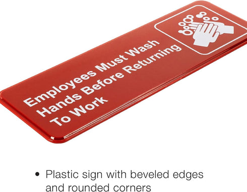 Excello Global Products Employees Must Wash Hands Before Returning to Work Sign - Pack of 3