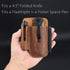 diodrio EDC Leather Knife Sheath Organizer Pouch, Full Grain Leather, Chestnut with Pen Loop
