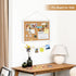 Double-Sided Cork Board for Wall, 16" x 12" Hanging Wood Framed Bulletin Board, Picture Display for School Office