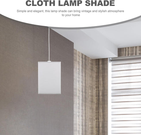 E27 5.5" 5.5" 7.8" Square Lamp Shade: Fabric Lampshade for Table & Floor Lamps - Square Replacement Lampshade