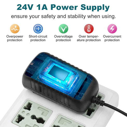 inShareplus 2 Pack 24V 100-240V 24 1A 24W 5.5mm 2.1mm 24V DC Power Supply, AC to DC Volt LED Driver, Low Voltage