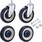 4 Pack 5" Shopping Cart Replacement Wheels Kit | 2 Stemless Casters