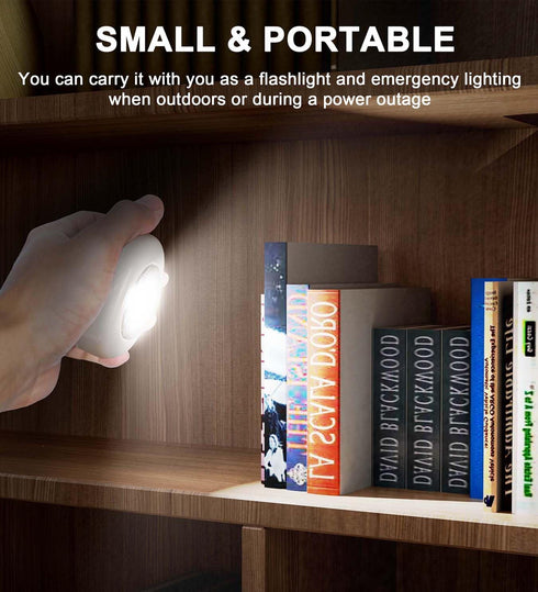Closet Counter -5Pack Tap Light Push Lights, Under Cabinet Lights Touch Lights Push Button Light Battery Operated Puck