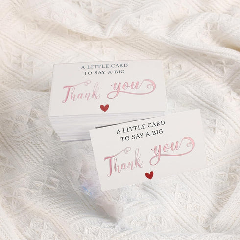 WTYONZEL 200Pcs 2" 3.5" Mini Thank You Card, x Thank You for Your Order Cards,Small Customer Appreciation Card