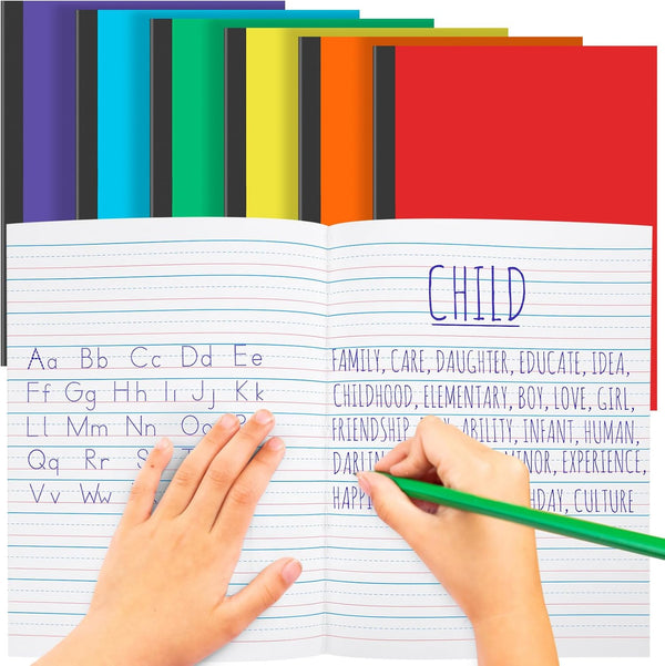 Henoyso 6 Pcs Primary Composition Notebook, 60 Pages, 9.75" x 7.50" for Kids Handwriting Practice