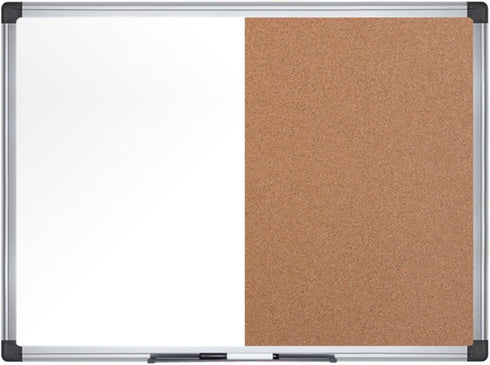 MasterVision Maya Series Dry Erase White Board Cork Bulletin Board Combo - Wall Mounting, Self-Healing Cork, 18" x 24",