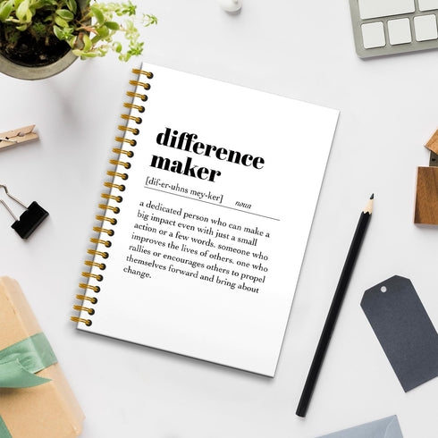 Difference Maker Spiral Journal Notebook 5.5×8.3,Difference Maker Spiral Notebooks for Work,Difference Maker Gift,Employee Appreciation Gifts,160 Pages