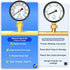 MEANLIN MEASURE 0-100Psi 2" DIAL FACE Well Pump Pressure Gauge, with 1/4" NPT and 3/8" NPT Hex Bushing