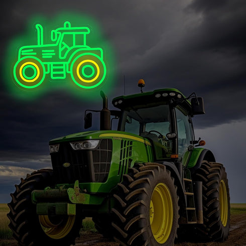 Green Tractor Neon Sign LED Farm Tractor Night Light for Boys Room, Kids Bedroom, Birthday Party, Tractor Wall Decor