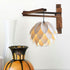 SEWACC Wall Mounted Hanging Lamp Bracket, Foldable Wood Sconce Lamp Holder for Pendant Light, Adjustable Angle Wall