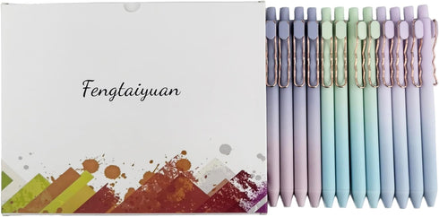 Fengtaiyuan LanLvZi05P12, Retractable Black Ink, 0.5mm Extra Fine Gel Ink Rollerball Pens, 12 Count for Smooth Writing