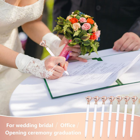 Yahenda 50 Pcs Diamond Pens, Bridal Shower Ballpoint Pen with Black Ink, Bling Pens for Women Bridesmaid Wedding