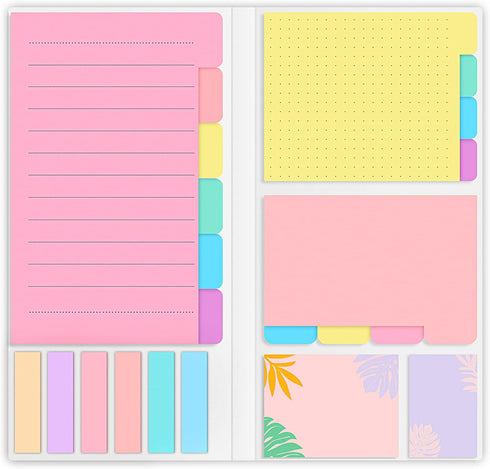 Sticky Notes Set, Post Self-Stick Notes Pads for Journaling, Office Supplies, College Essentials for High School
