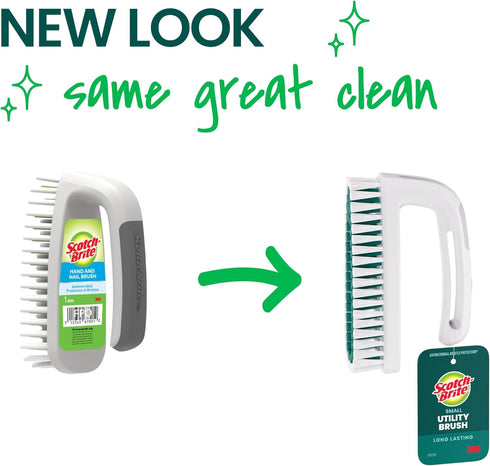 Scotch-Brite Small Utility Brush, Long Lasting Dish Brush with Handle for Scrubbing Cookware, Hands, Tile, Grout