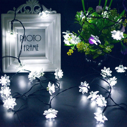 Solar Flower String Lights Outdoor Waterproof, 50 LED Upgraded Fairy Light for Garden, Patio, Lawn Party