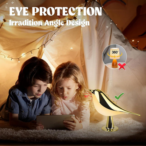 Small Bird Touch Lamp, Cordless Dimmable Night Light with Aroma Diffuser, USB Rechargeable Touch Sensor Control for