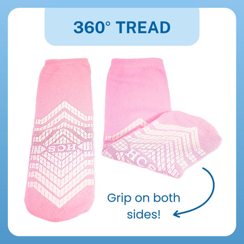 (6 360 HCS Non-Slip Hospital Socks with Grips for Women & Men Pairs) - All-Around Tread Non-Slip Sock