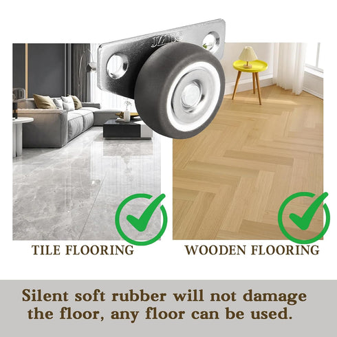 HhdvdyWgd 1.25" 4Pcs Side Mount Casters, Heavy Duty Low Profile Caster Wheels for Furniture Storage Bins Plant Stands