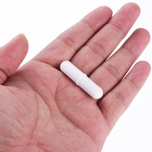MECCANIXITY 2Pcs Magnetic Stirrer Mixer Stir Bar Rod 40mm(1.57") x9mm with PTFE Coating Magnet White for Laboratory