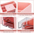 Pink Plastic Pen Organizer, Multifunctional Desktop Organizer with 2 Drawers and 4 Compartments