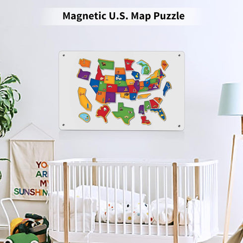 Magnetic Board, 17.1" x 11.8" Magnet Display for Wall, Refrigerator, Compartment, Cabinet with Dual Lock Tape for Easy