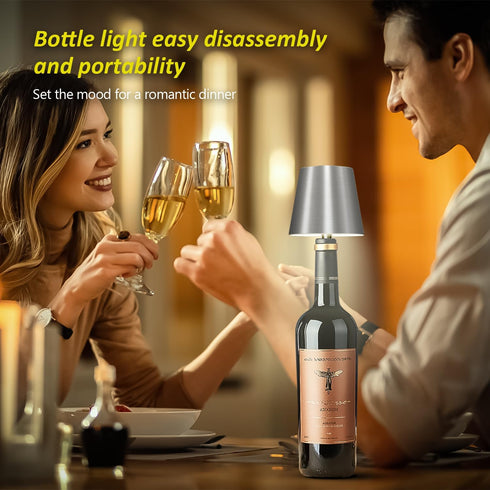 2025 3-Tone Touch-Dimmable New Wireless Bottle Lamp - LED Bottle Lights for Liquor & Wine Bottles, Cordless Lampshade