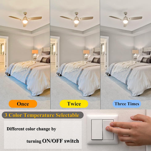 3 Color Temperature LED Light Bulb, A19 3CCT Color Changing, Energy Saving 9W (60W Equivalent), 810LM, E26 Base