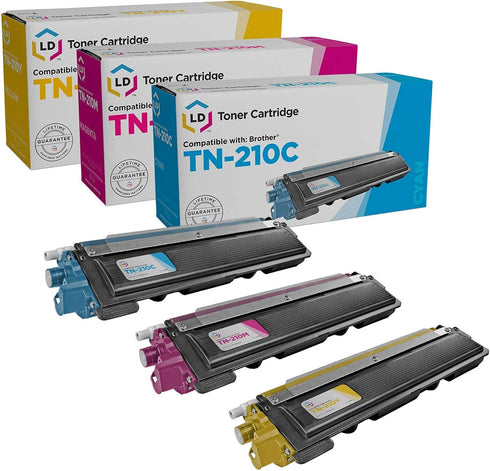 LD Products Compatible Toner Cartridge Replacements for Brother TN210, Cyan Magenta Yellow 3-Pack