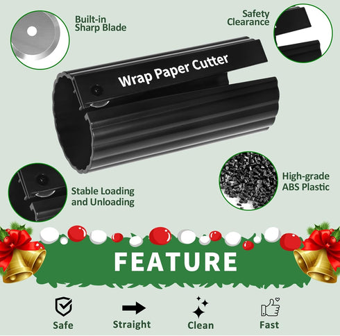 WAMTHUS Wrapping Paper Cutter, Christmas Gift Wrapping Paper Cutter/Kraft Craft Paper Roll Sliding Wrapping Paper