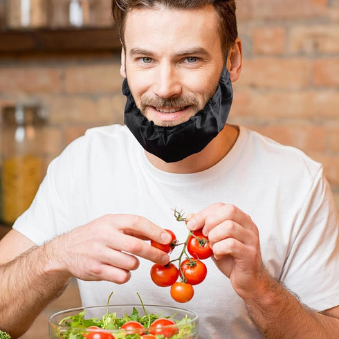 4Pcs Men Cooking and Haircut Beard Covers - Adjustable Polyester Beard Bib for Catering, Grooming, Salon Use, Reusable
