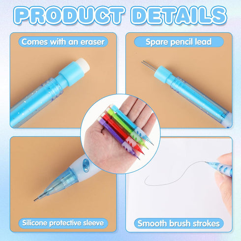 Mini Mechanical Pencils for Kids, 16pcs Automatic Pencils for Writing, Drawing, Classroom Supplies