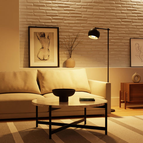 31448 60W (3000K) A19 Non-Dimmable Bulb, E26 800 Globe Electric Equivalent Warm White Motion Sensor LED Light Base