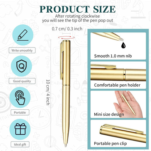 Teling 72 Pcs Small Ballpoint Pen Mini Pens Bulk 4 Inch Short Small Pens Tiny Pen Ink Ballpoint Pens for Notebook Pockets Signature Notepads School Office(Multi Colors) by Teling
