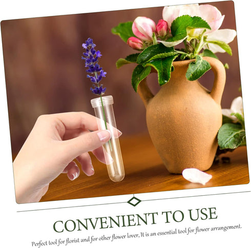 50pcs GANAZONO -Keeping Tubes Vials for Fresh Flowers Plastic Water Tubes for Carnations Roses and Sunflowers