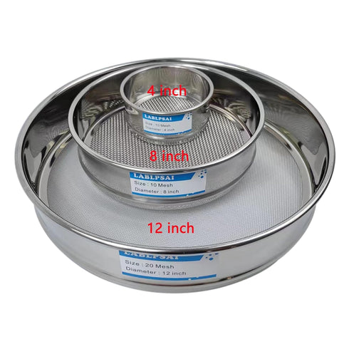 500 Mesh Lab Sieves, 4" Diameter, 304 Stainless Steel Wire Cloth Test Sieve for Industrial Laboratory Home
