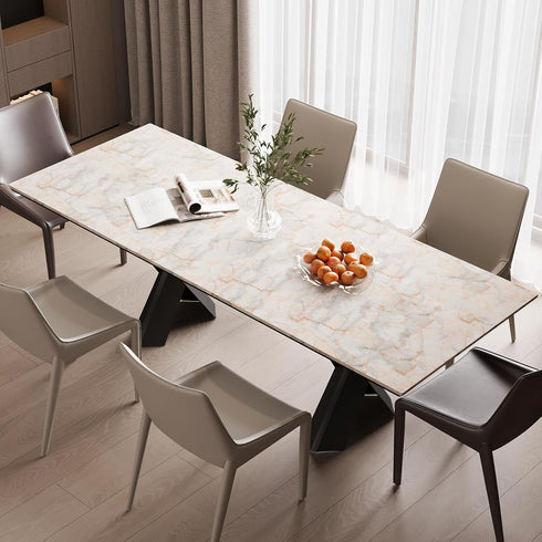 Blue Gold Marble Contact Paper for Countertops, Waterproof Removable Wallpaper Peel and Stick Granite Contact Paper