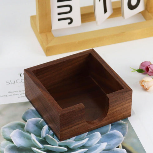 MultiBey Sticky Notes Memo Pad Holder Dispenser, Walnut Desk Supplies Organizer for Office, Home, Schools