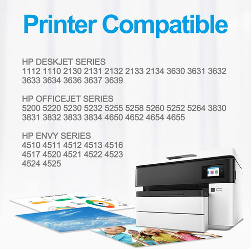 VAKER Remanufactured Ink Cartridge Replacement for HP 63 63XL Combo Pack for OfficeJet 3830 5255 5258 5200 4650 4655