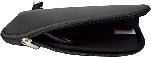 Travel Mouse Case Electronics Organizer Bag, Pouch with Extra Rolled Up Travel Mouse Pad, Solid Black