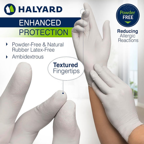 3.8 9.5 Inches, 45269 100) HALYARD STERLING Nitrile Exam Gloves, Non-Sterile, Powder-Free, mil, Gray, Small, (Box