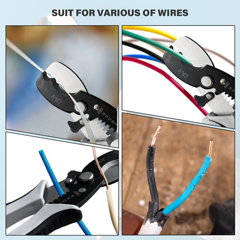 Wire Cutters Stripper, BOOSDEN 8 inch Cable Cutters, Precision Wire Stripper, Heavy Duty Cable Cutting Pliers