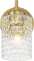 1 10 Craftmade - Claire Light in. Satin Brass Finish Wall Sconce with Clear Bubble Glass