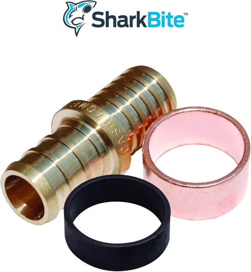 SharkBite 3/8 Inch Crimp Polybutylene Adapter, Pack of 10, Brass Plumbing Fittings, PEX Pipe, UC4006LF