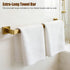 5-Pieces Set, 304 24.48 Inch Set Brushed Gold Bathroom Hardware SUS Stainless Steel Square Towel Bar with Towel Ring