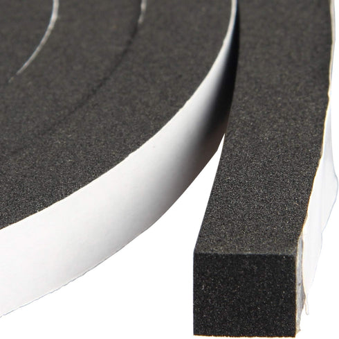 High Density Foam Tape Waterproof Sealing Strip, CR Strips Neoprene Single-Sided Adhesive EVA Seal 1/2in X 1/2in X 13Ft