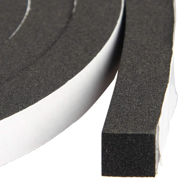 High Density Foam Tape Waterproof Sealing Strip, CR Strips Neoprene Single-Sided Adhesive EVA Seal 1/2in X 1/2in X 13Ft
